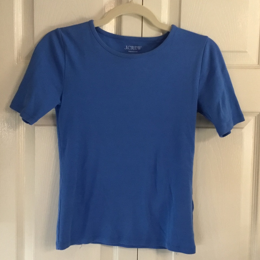 J. Crew Blue Short Sleeve Crewneck Tee